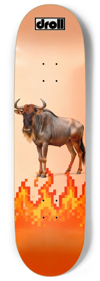 Flaming Wildebeest on Orange