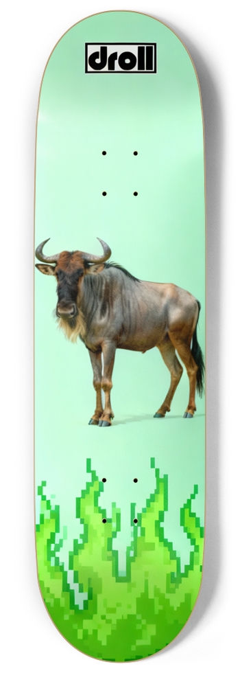 Flaming Wildebeest on Mint Green