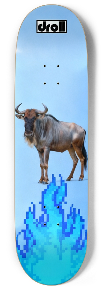 Flaming Wildebeest on Baby Blue