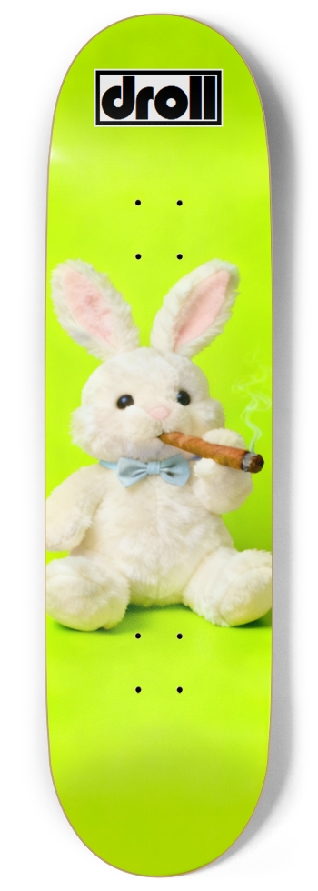 Cigar Bunny on Neon Yellow