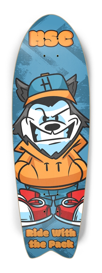 Fish Tail Husky Skateboard Company Mascot
