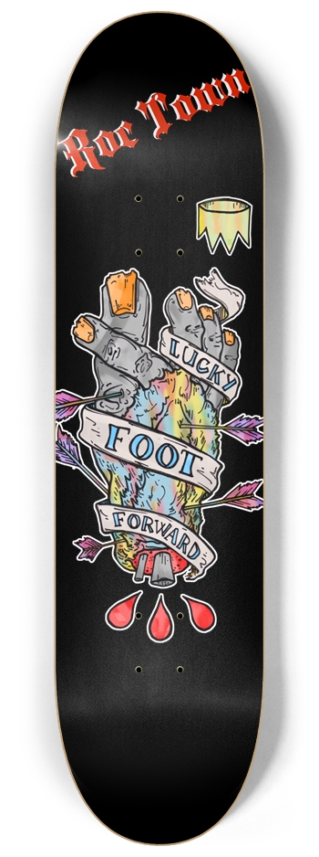 Roc Town “Lucky Foot Forward” 8-1/4 Skateboard Deck