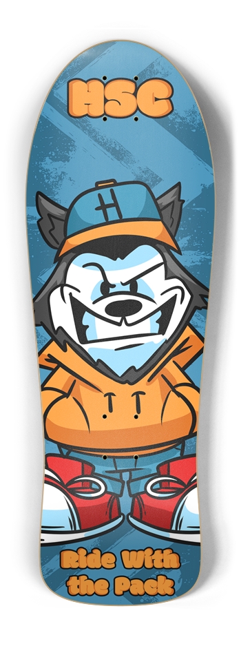 Old School Husky Skateboard Company Mascot Old School Shape