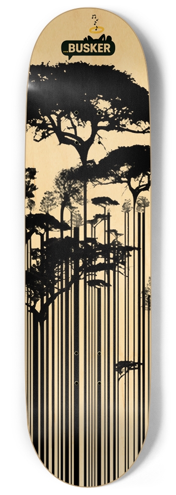 Barcode ...BUSKER Trees 9" Skateboard (Natural Finish) 9 Inch Skateboard