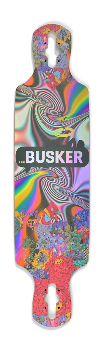 Psychedelic Bouquet...BUSKER Drop Through Longboard (Holographic)