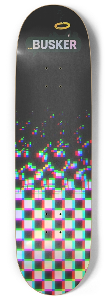 Digital Glitch ...BUSKER 9" Skateboard (Holographic) 9 Inch Skateboard