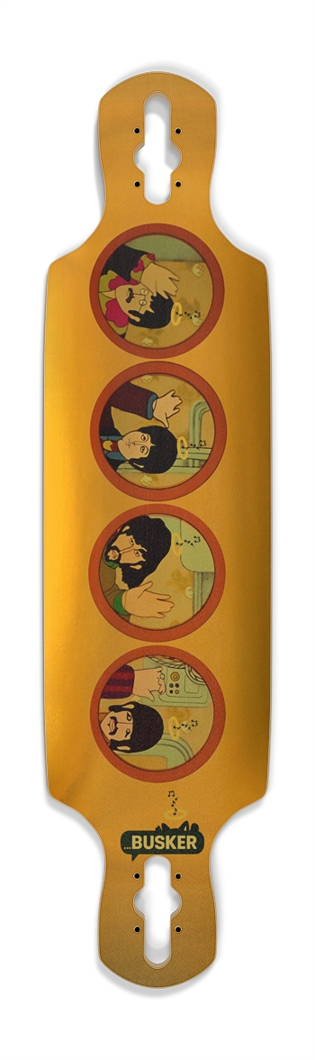 Golden Submarine Portholes ...BUSKER Drop Through Longboard (Gold Foil)