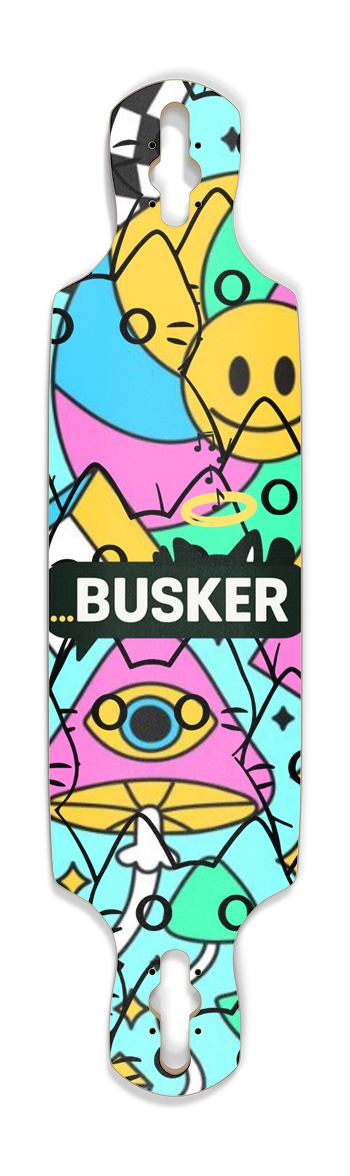 Invisible Cats...BUSKER Drop Through Longboard