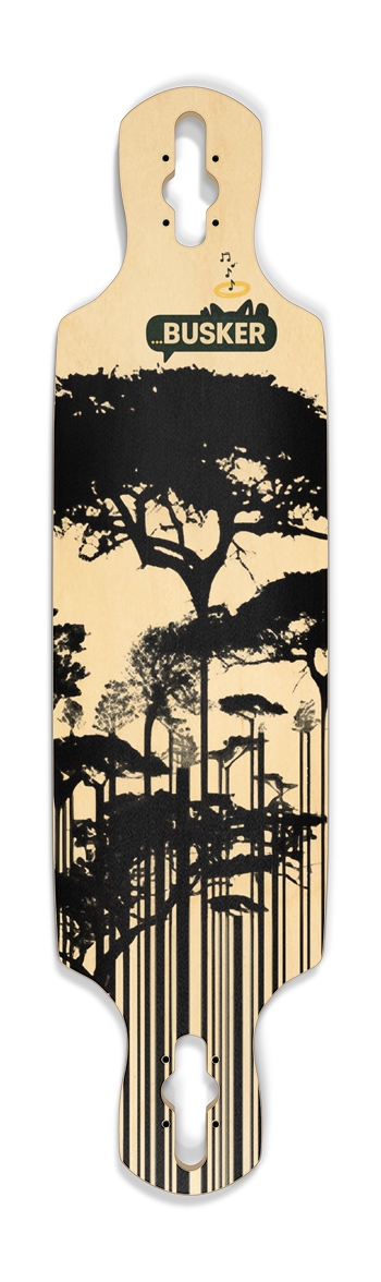 Barcode Trees ...BUSKER Drop Through Longboard (Natural Finish)