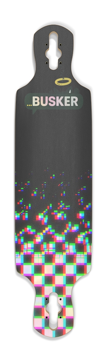 Glitch Finish...BUSKER Drop Through Longboard (Holographic)