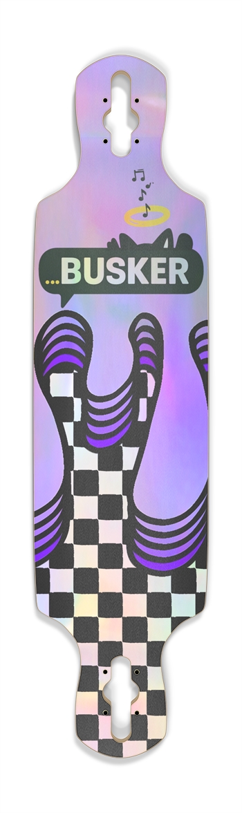 NEObrutalism ...BUSKER Drop Through Longboard (Holographic)