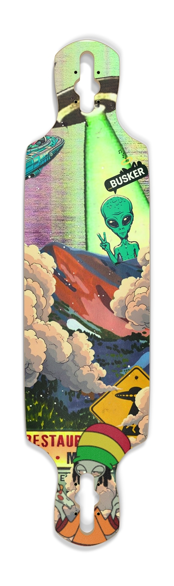 Glowing Takeoff...BUSKER Drop Through Longboard (Glows-in-the-Dark)