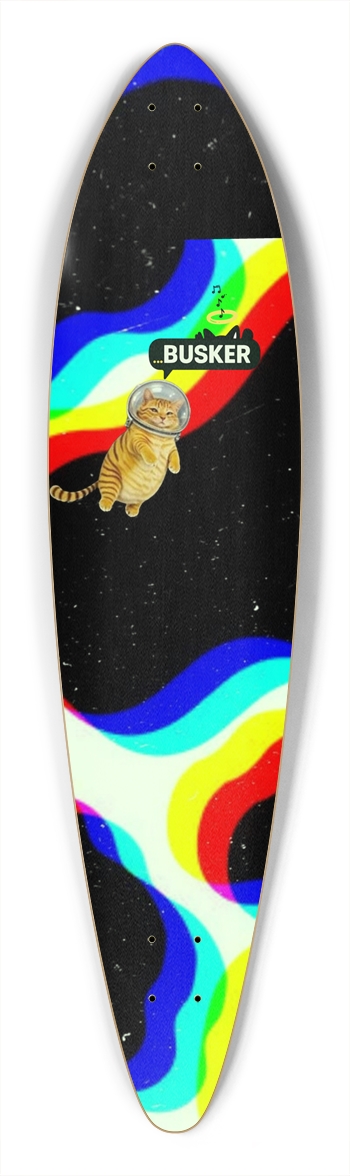 Glowing Space Cat ...BUSKER Pintail Pintail Longboard