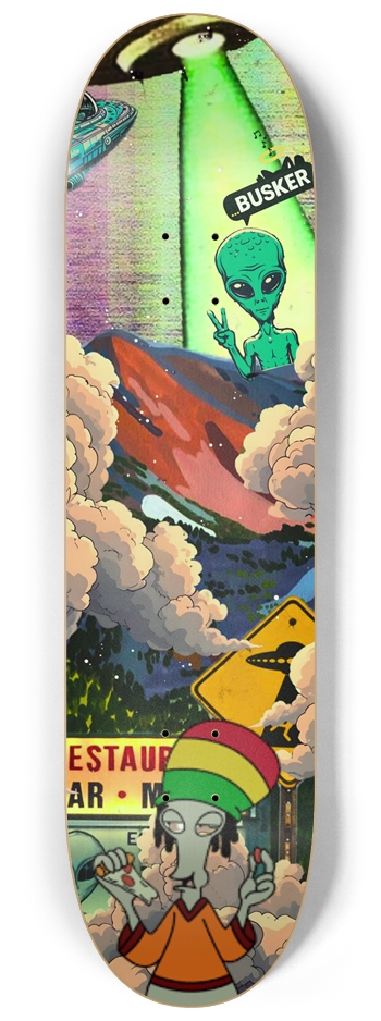 Glowing Takeoff...BUSKER 8.25 Skateboard (Glow in the Dark)