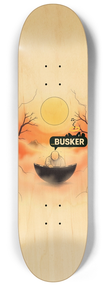 Zen...BUSKER 8.25 Skateboard (Natural Finish) 8-1/4 Skateboard Deck