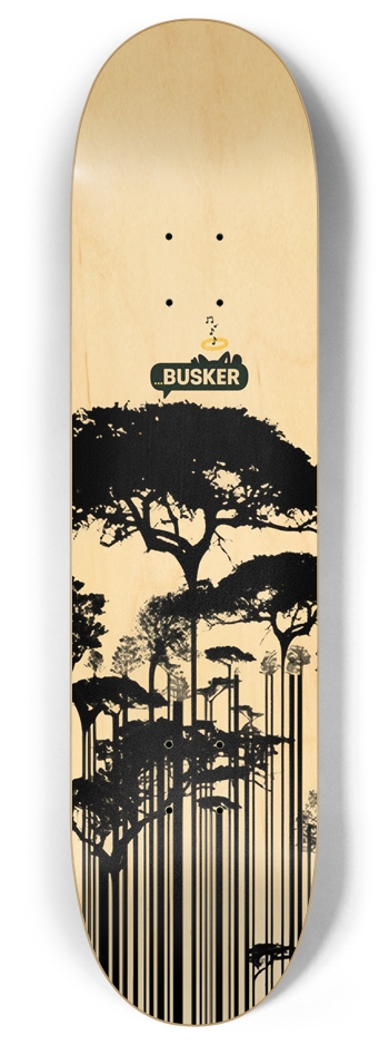 Tree Barcode...BUSKER 8" Skateboard (Wood Finish)