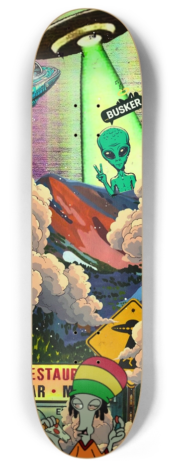 Glowing Takeoff...BUSKER 8" Skateboard (Glow-in-the-Dark) 8 Inch Skateboard Deck