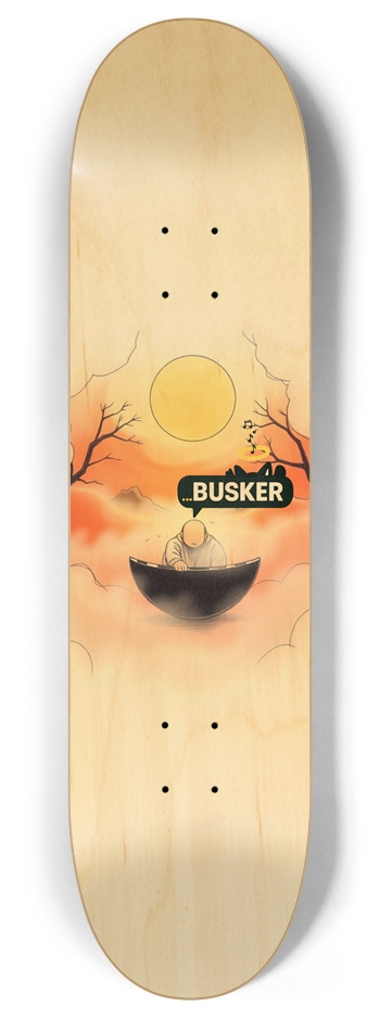 Zen...BUSKER 8" Skateboard (Wood Finish)
