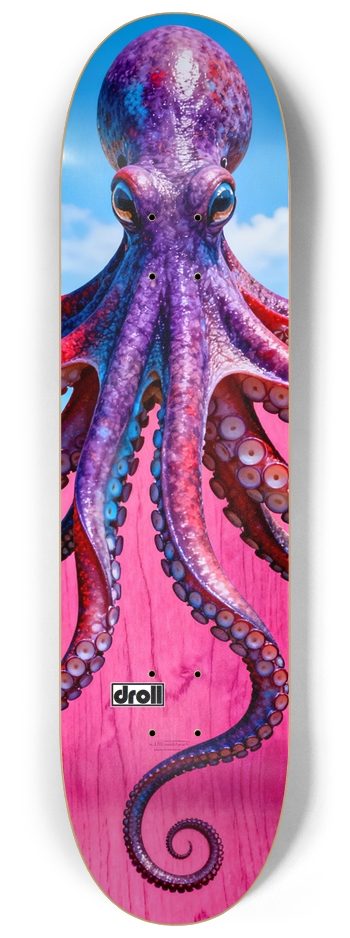 Purple Octopus on Hot Pink w/Sky