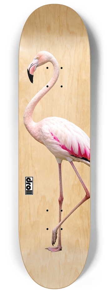 Flamingo on Natural Woodgrain