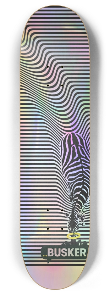 Zebra...BUSKER 8" Skateboard (Holographic) 8 Inch Skateboard Deck