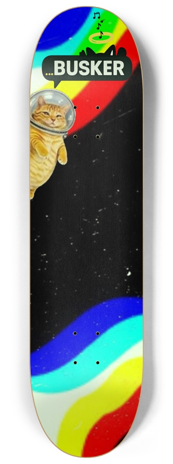 Glowing Space Cat ...BUSKER 8.25 Skateboard (Glows-in-the-Dark) 