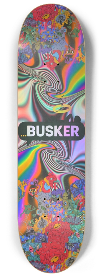 Psychedelic Bouquet ...BUSKER 8.25 Skateboard 8-1/4 Skateboard Deck