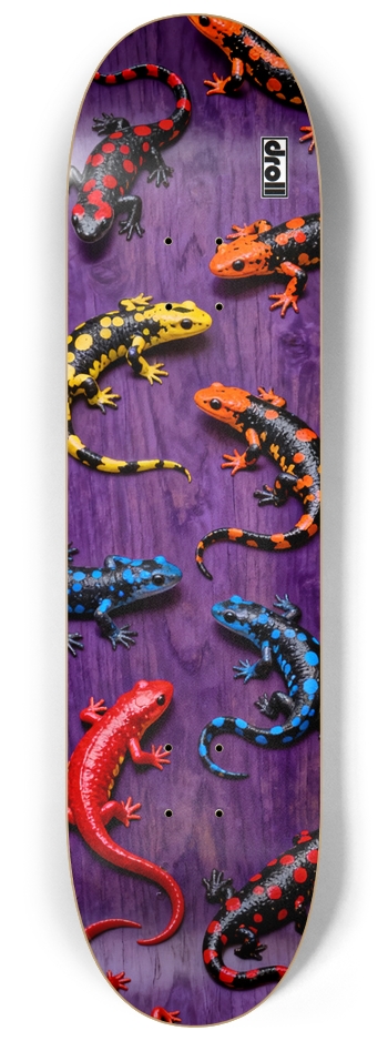Salamanders on Purple Woodgrain