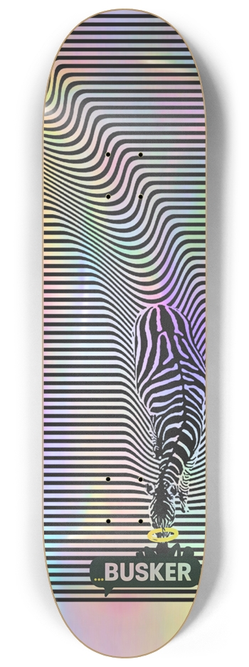 Zebra...BUSKER 8.25 Skateboard (Holographic) 8-1/4 Skateboard Deck