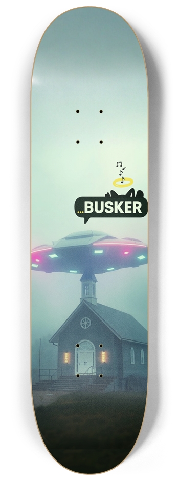 Cosmic Church...BUSKER 8.25 Skateboard (Glows-in-the-Dark) 8-1/4 Skateboard Deck