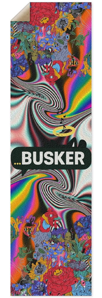Psychedelic Bouquet...BUSKER 10x36 Griptape 10 x 36 Inch Griptape