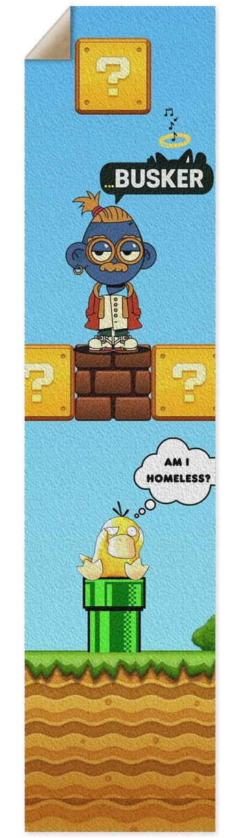 Psyduck "Am I Homeless" ...BUSKER Longboard Griptape Griptape for Longboards