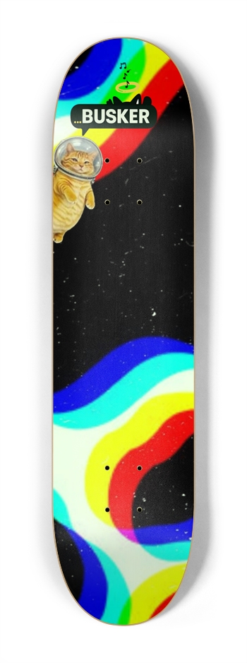 Glowing Space Cat...BUSKER Kid Skateboard (Glow-in-the-Dark) 7-1/4 Mini/Kid Skateboard