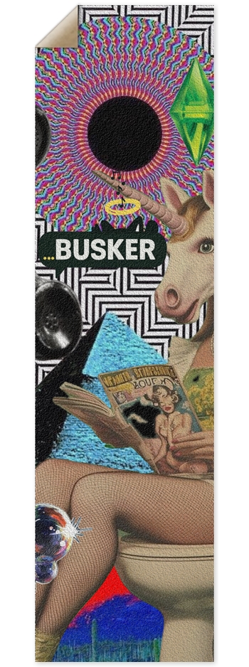 The SIMS on Acid...BUSKER 9x33 9 x 33 Inch Griptape