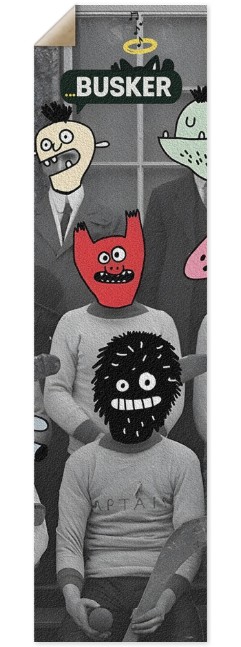 Team...BUSKER 9x33 Griptape 