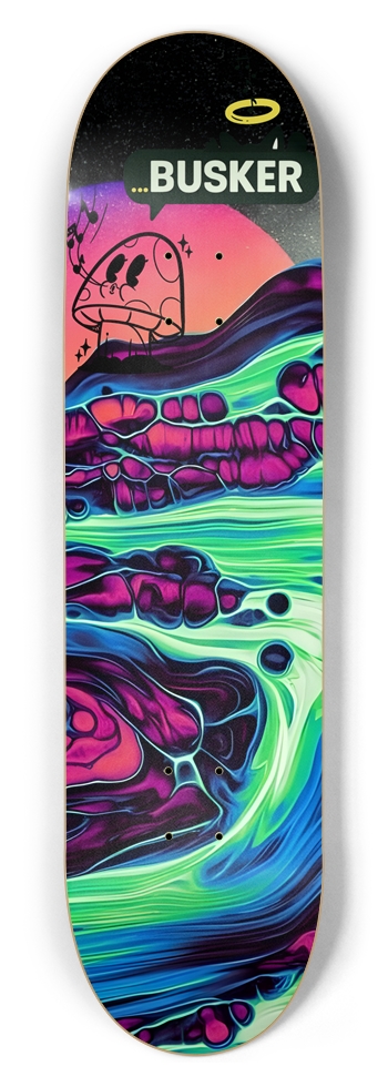 Glowing River...BUSKER 8.5 Skateboard (Glow-in-the-Dark) 8-1/2 Skateboard Deck