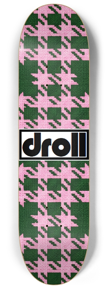 houndstooth pink, green 8-1/4 Skateboard Deck