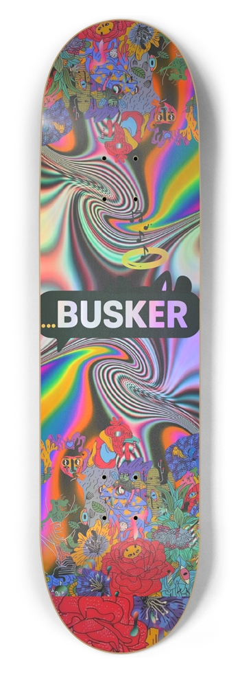 Psychedelic Bouquet...BUSKER 8.5 Skateboard (Holographic)