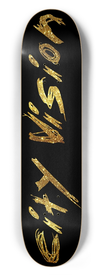 Name Gold Glitter 7.50 7-1/2 Skateboard Deck
