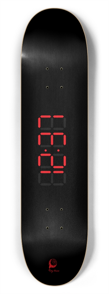 Clock Red 7.75 7-3/4 Skateboard Deck