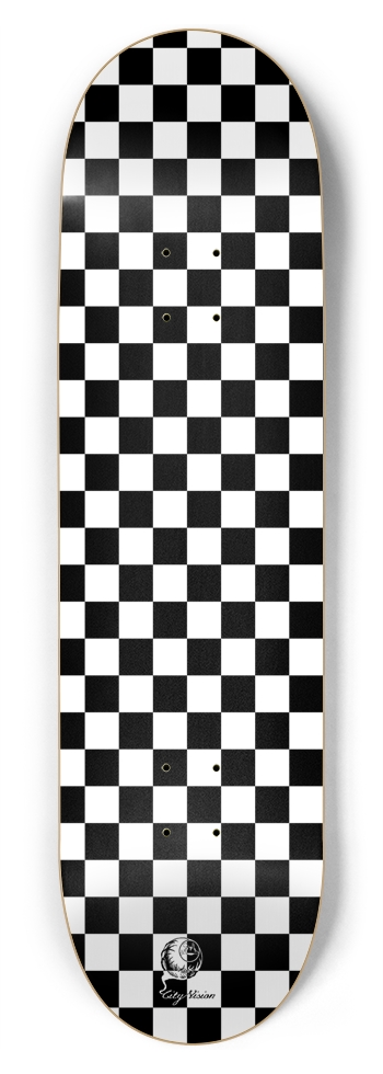 Checkered White 8.75 8-3/4 Inch Skateboard