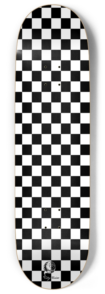 Checkered White 9.00 9 Inch Skateboard