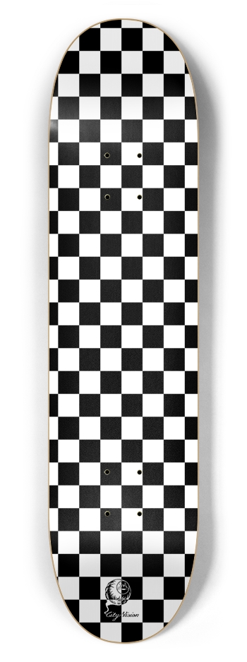 Checkered White 7.62 7-5/8 Skateboard Deck