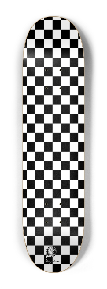 Checkered White Mini 7.25 7-1/4 Mini/Kid Skateboard