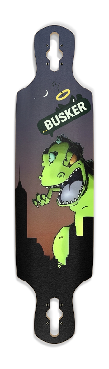 Glowing Reptar ...BUSKER Drop Through Longboard (Glow-in-the-Dark)