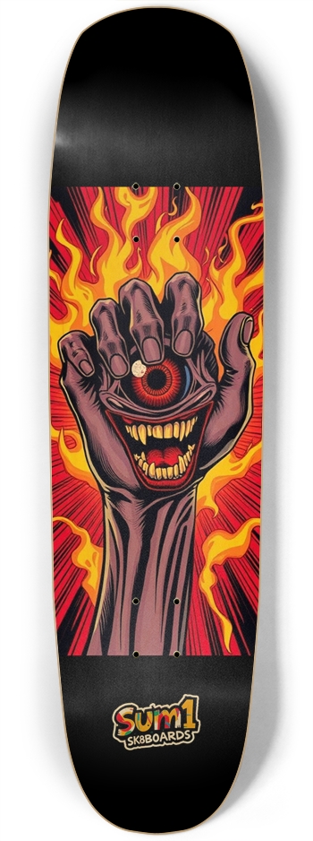 sum1sk8boards eyeball hand square nose board Square Nose