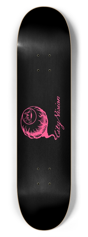 Black and Hot Pink Logo 7.75 7-3/4 Skateboard Deck