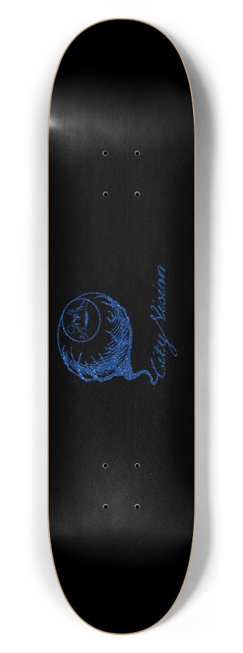 Black and Blue Glitter Logo 7.62 7-5/8 Skateboard Deck