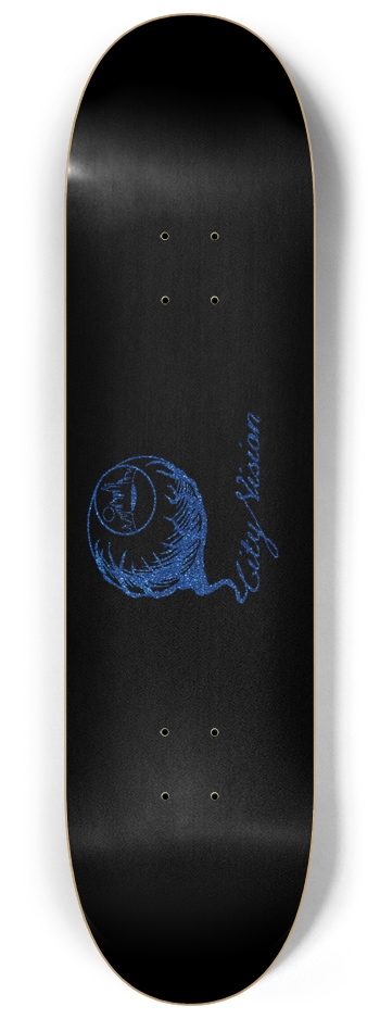 Black and Blue Glitter Logo 8.25 8-1/4 Skateboard Deck