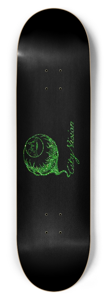 Black and Green Glitter Logo 8.75 8-3/4 Inch Skateboard